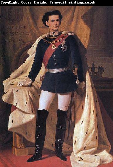 Ferdinand von Piloty King Ludwig II of Bavaria in generals' uniform and coronation robe